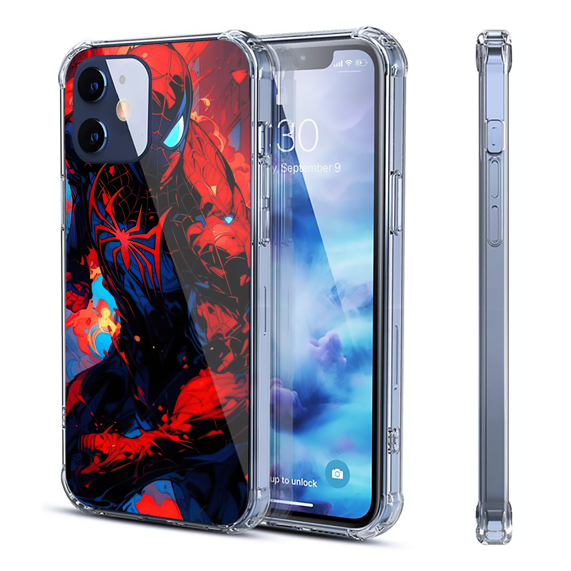 （画像用） Spider Man スパイダーマン 【iPhone 12シリーズ対応】透明スマホケース（クリアソフトケース）
